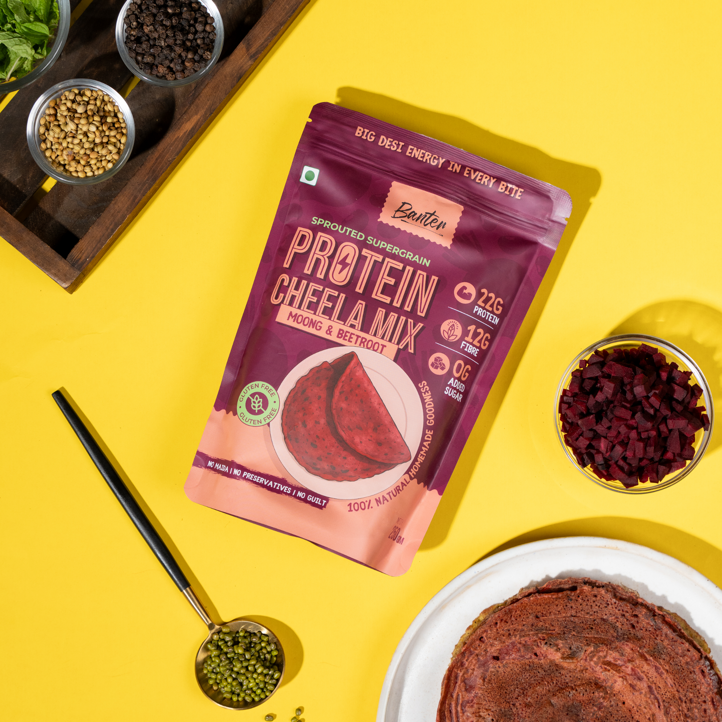 PROTEIN CHEELA MIX - MOONG & BEETROOT