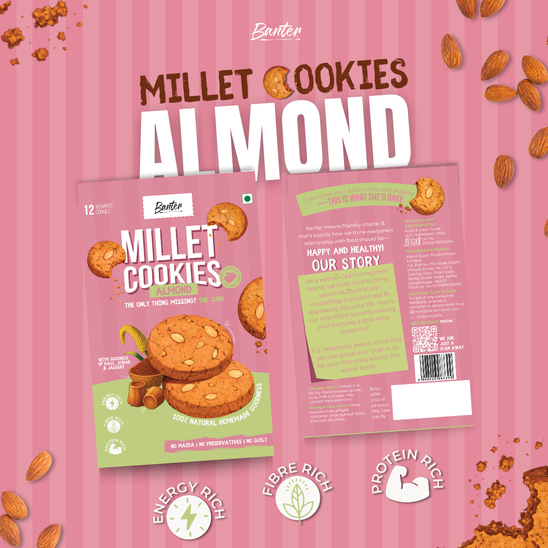MILLET ALMOND COOKIES - 110G