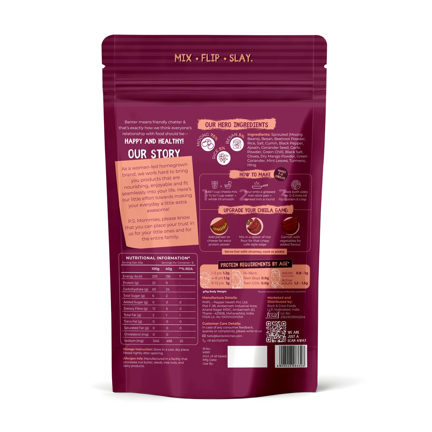 HAZELNUT CHOCOBUTTER + MOONG-BEETROOT CHEELA MIX