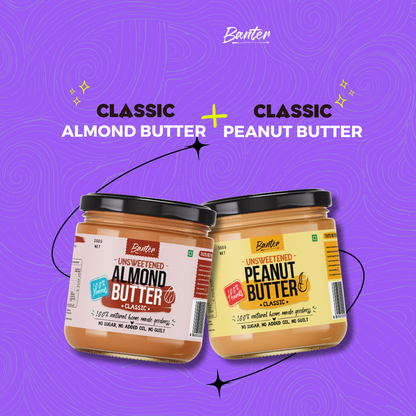 CLASSIC PEANUT BUTTER (350G) + CLASSIC ALMOND BUTTER (350G)