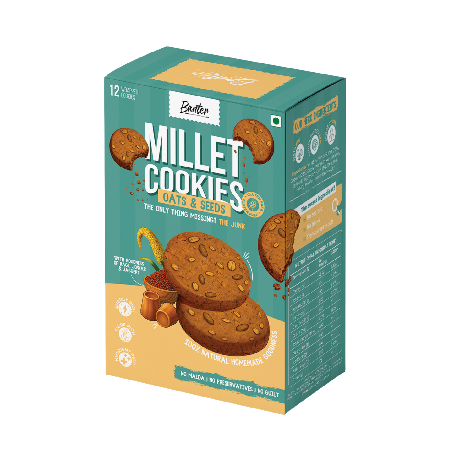 MILLET OATS & SEEDS COOKIES - 110g