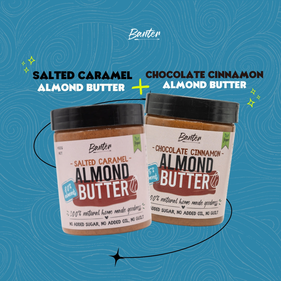 SALTED CARAMEL + CHOCOLATE CINNAMON ALMOND BUTTERS