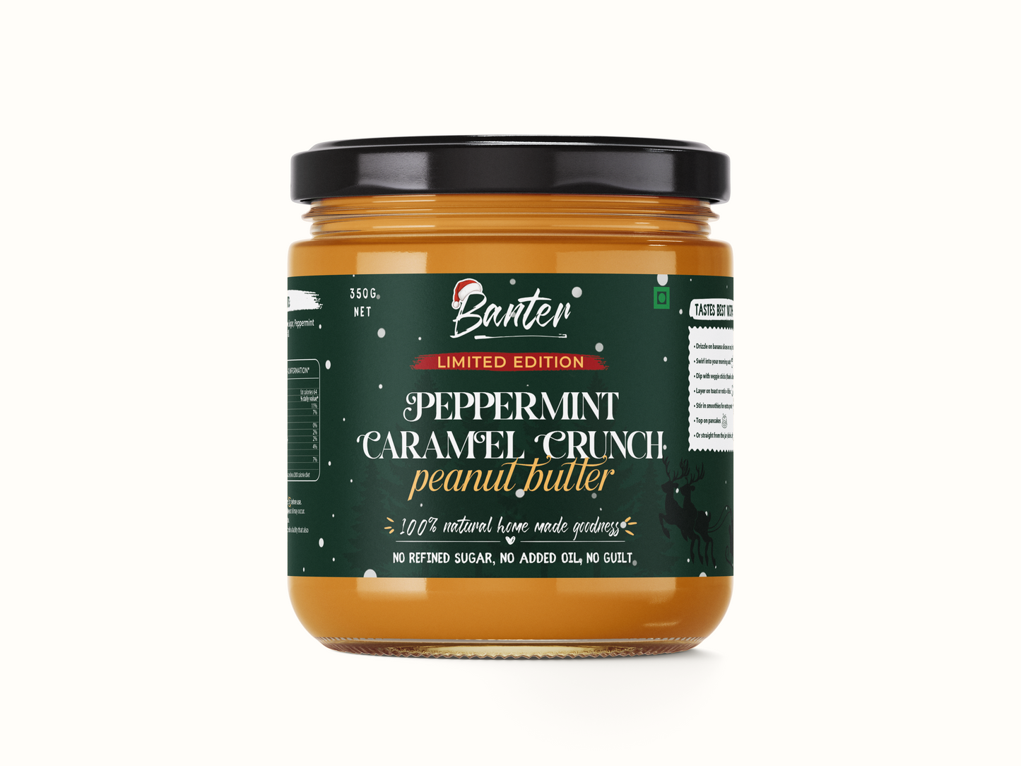 PEPPERMINT CARAMEL CRUNCH PEANUT BUTTER - 350G