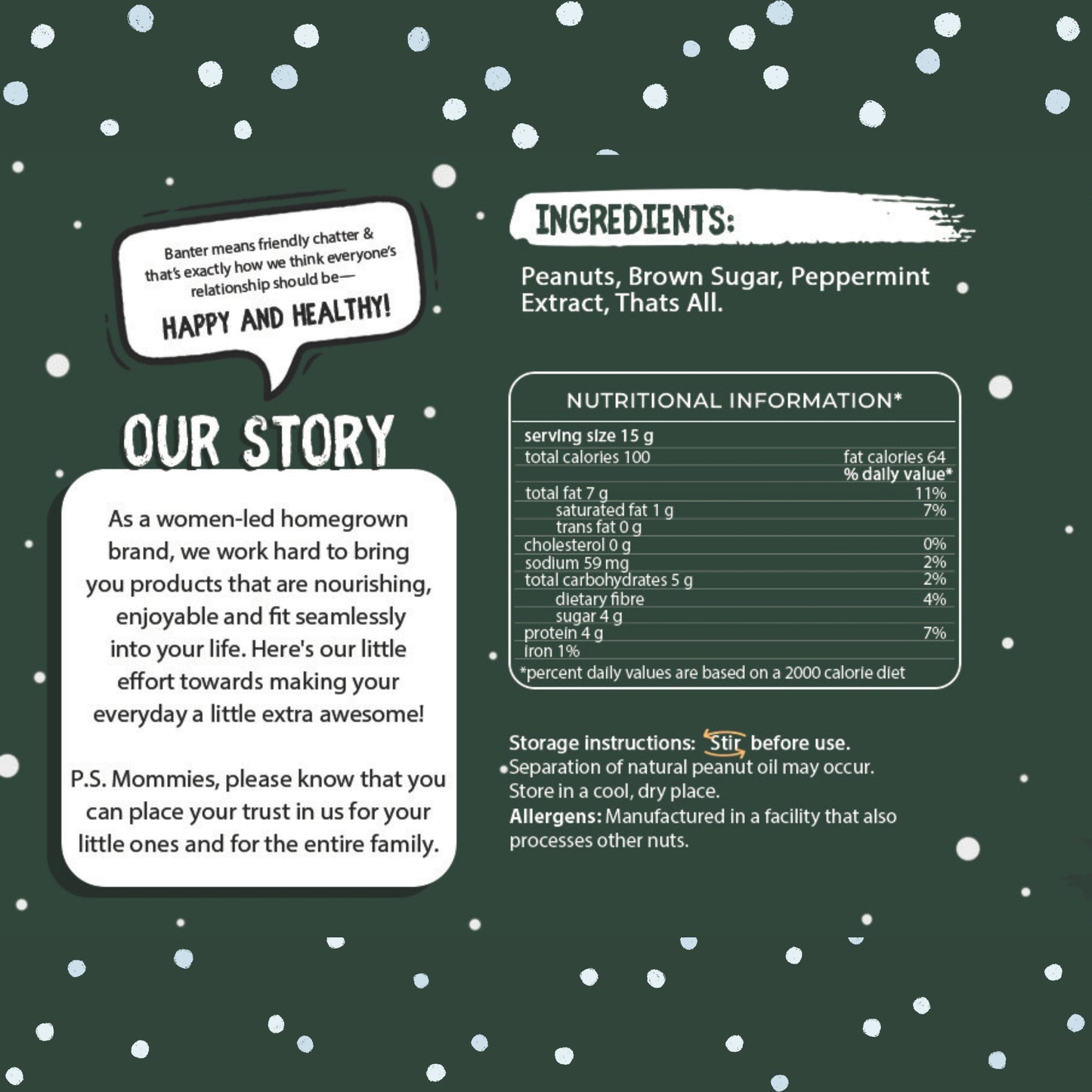 PEPPERMINT CARAMEL CRUNCH PEANUT BUTTER - 350G