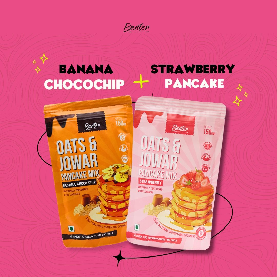 BANANA CHOCOCHIP + STRAWBERRY PANCAKE MIXES